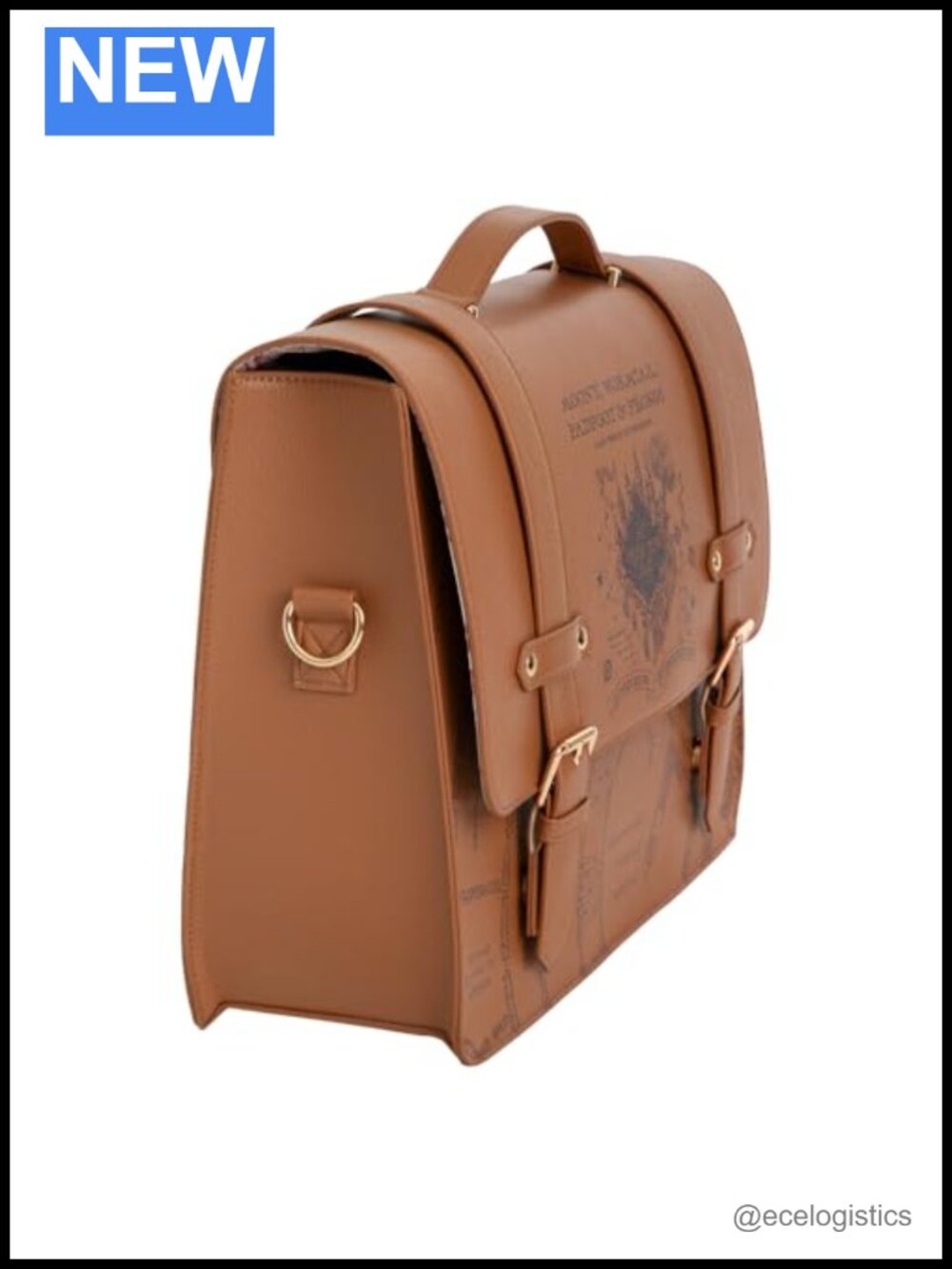 Harry Potter Marauder's Map Crossbody Satchel Purse with Top Handles, Vegan - Picture 4 of 6
